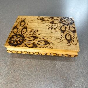 Floral Carved Wooden Box
